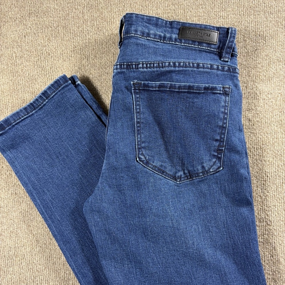 Kenneth Cole New York Straight Fit Jeans Mens 30x30 Blue Stretch Denim Pants
